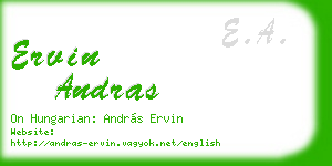 ervin andras business card